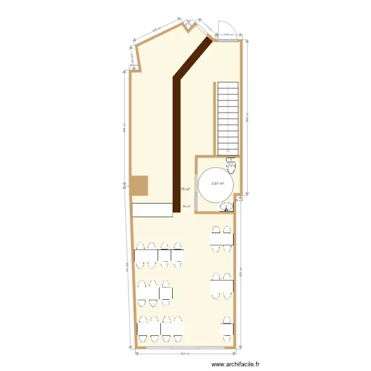 SOLEIL LEVANT WC PMR. Plan de 
