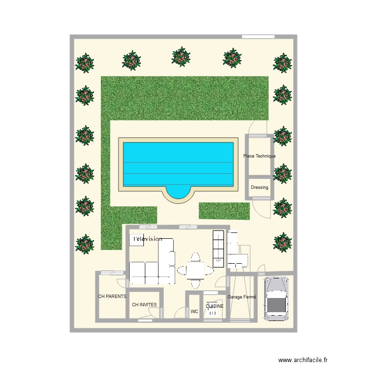 Villa de campagne RdC. Plan de 0 pièce et 0 m2
