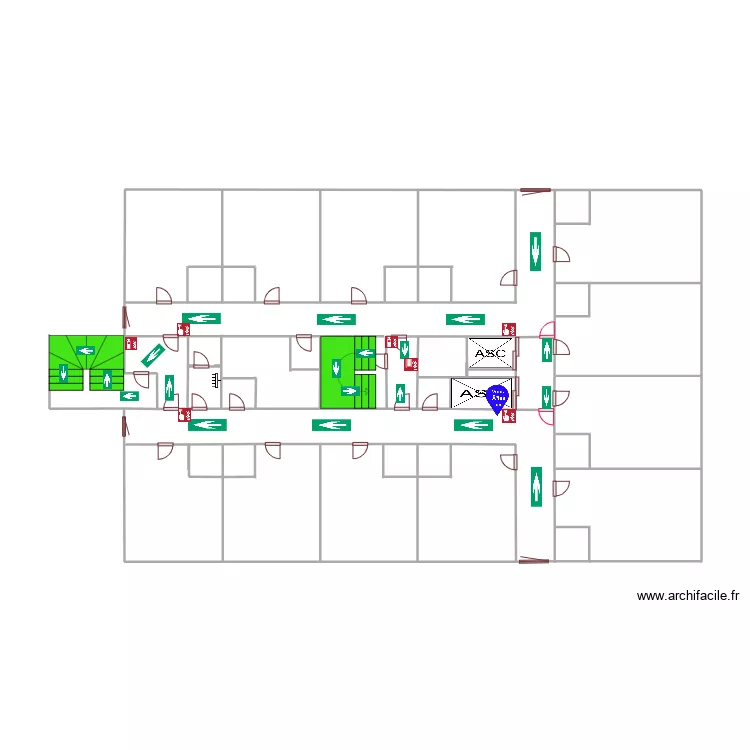 1er etage bouteille 58 gauche asc. Plan de 