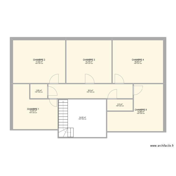 RAIROUX Patrick. Plan de 9 pièces et 105 m2