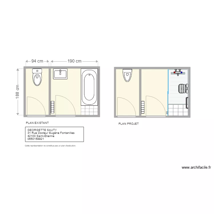 SAUTY GEORGETTE. Plan de 