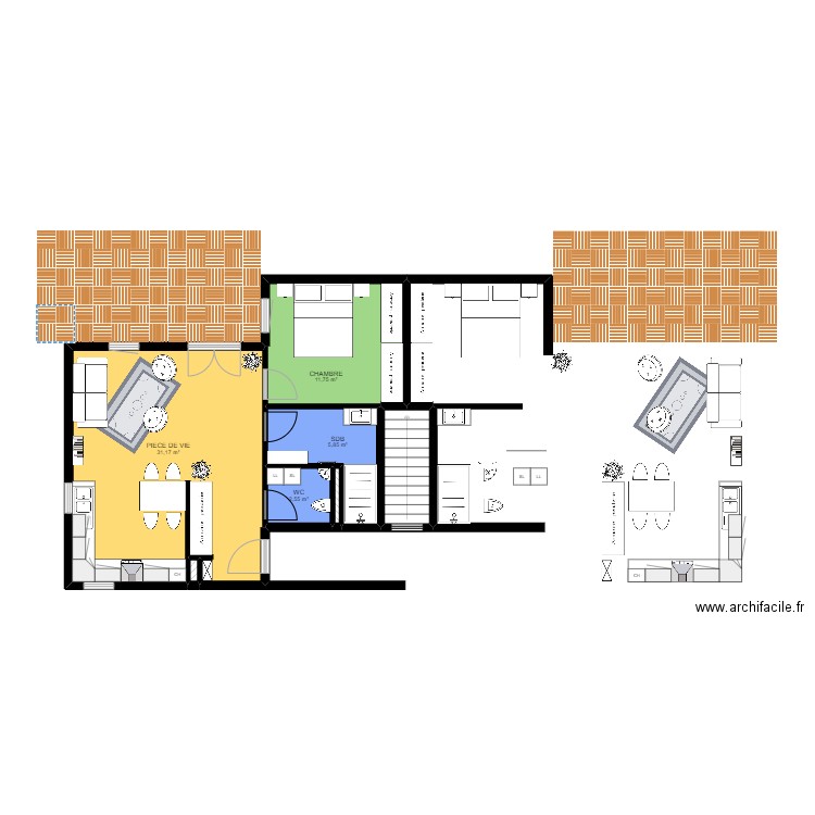 joliz. Plan de 7 pièces et 55 m2