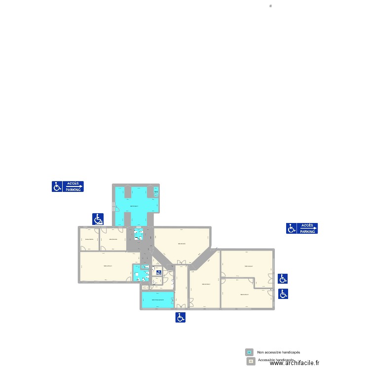 saint calixte 4 HANDI  intérieur. Plan de 20 pièces et 376 m2