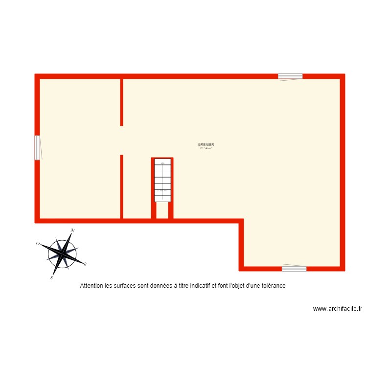 BI 2921 grenier non côté. Plan de 0 pièce et 0 m2