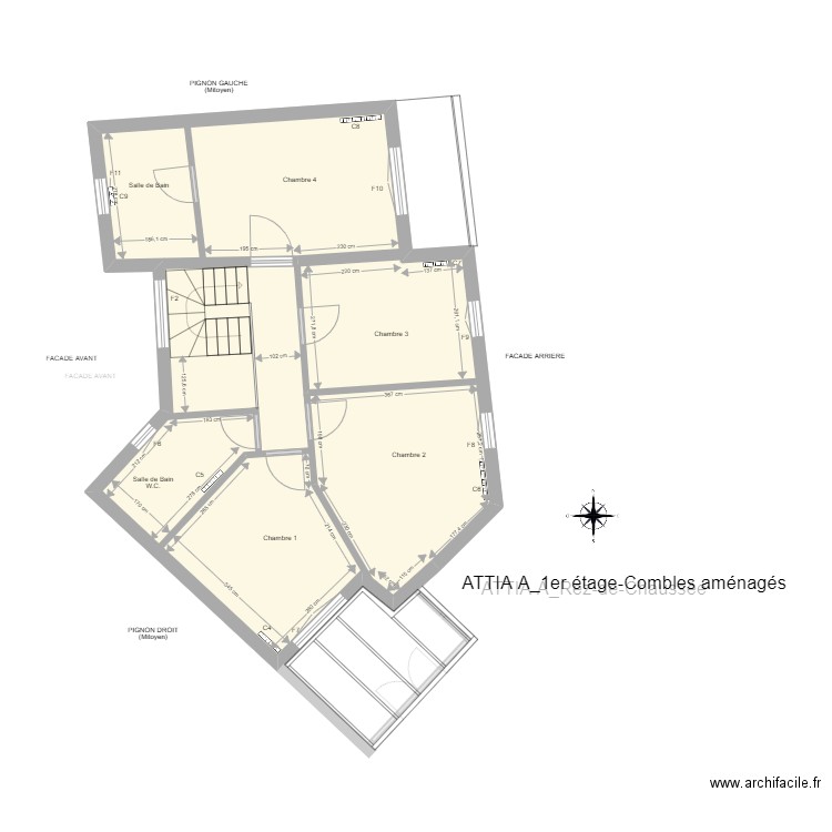 ATTIA A_RdC et 1er Etg_Ok. Plan de 2 pièces et 140 m2