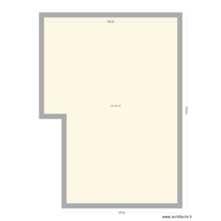 La Neuville. Plan de 1 pièce et 101 m2