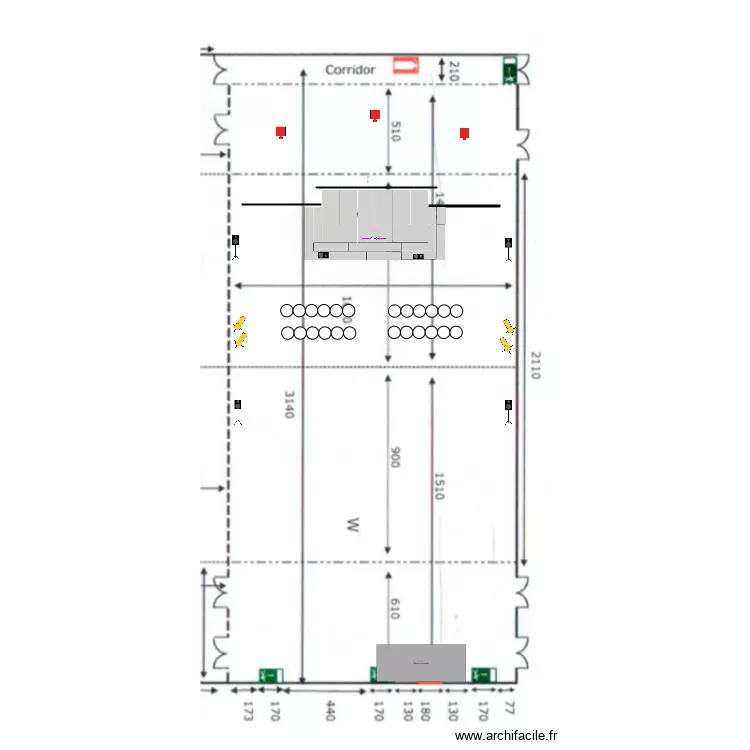 Plan Real Wilson Vue dessus V5  Cotations. Plan de 