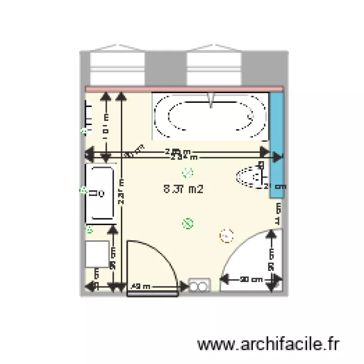 SdeB WC &eacute;tage. Plan de 