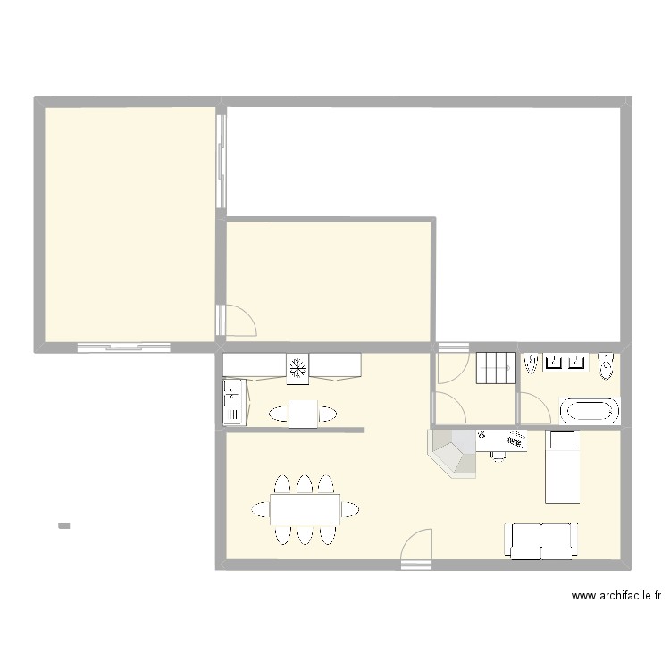 maison 4F. Plan de 5 pièces et 96 m2