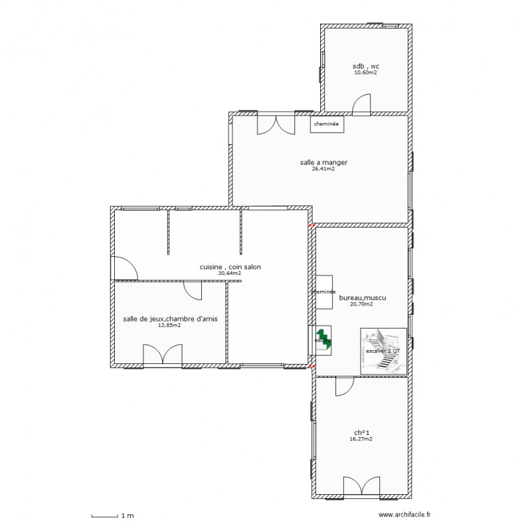  maison apres travaux r.d.c.. Plan de 0 pièce et 0 m2