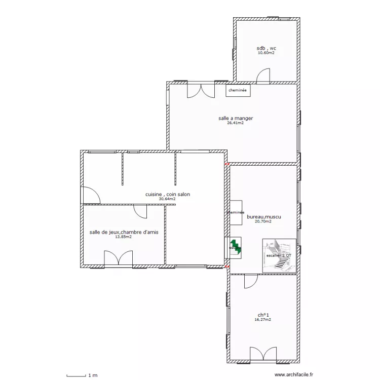  maison apres travaux r.d.c.. Plan de 