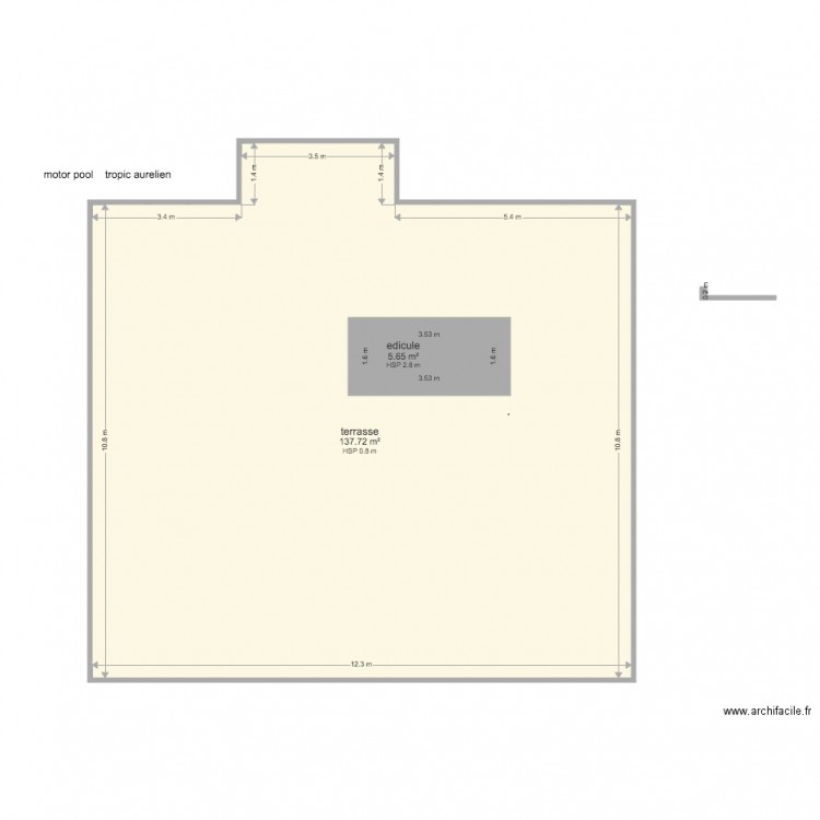 plan terrasse motor pool tropic. Plan de 0 pièce et 0 m2