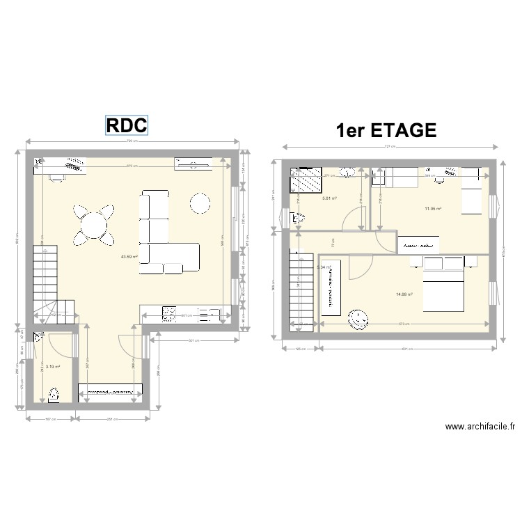 Appartement 1 Les Oliviers. Plan de 0 pièce et 0 m2