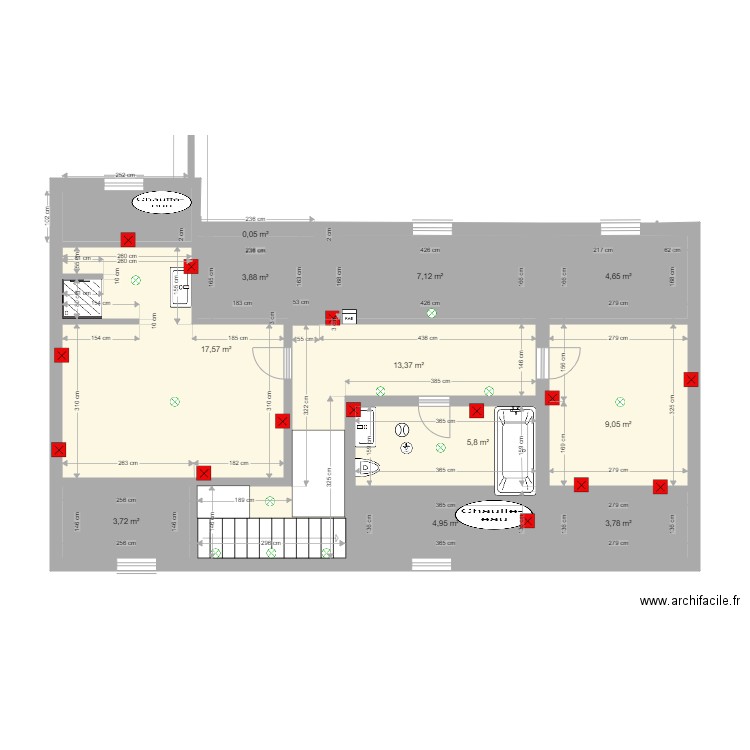 ETAGE CLAYES PRISES SANS MEUBLES. Plan de 0 pièce et 0 m2