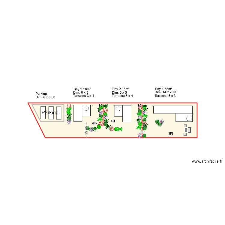 Tiny house - Vue d'ensemble. Plan de 0 pièce et 0 m2