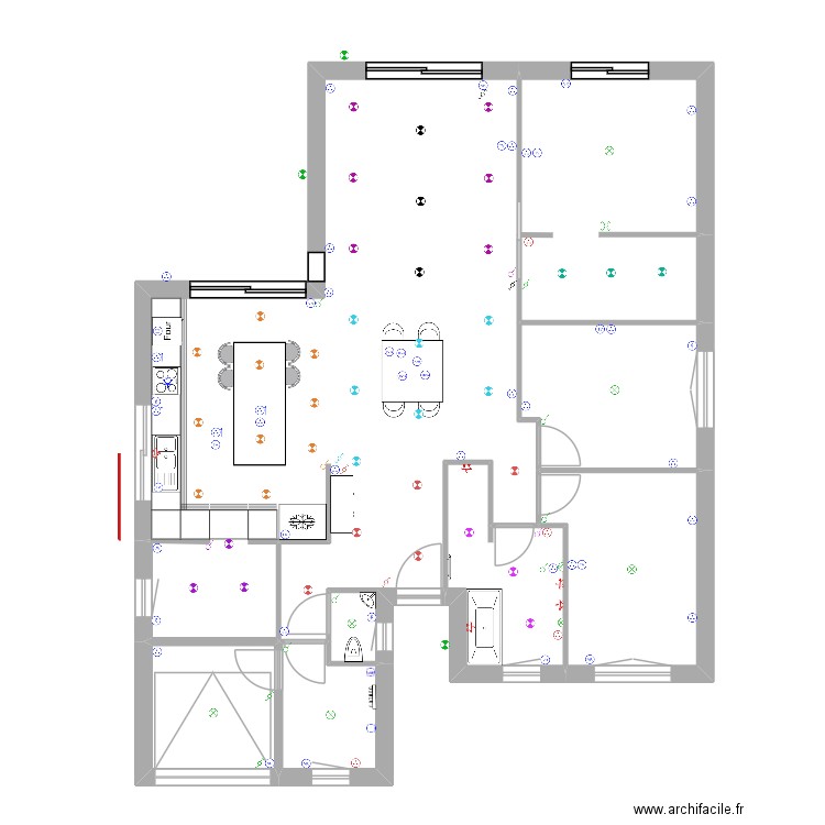 ELECTRIQUE. Plan de 7 pièces et 125 m2