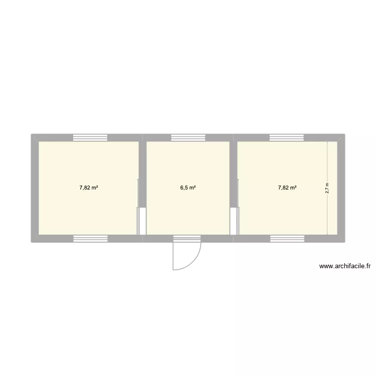 Roulotte v1. Plan de 3  et 22 m²