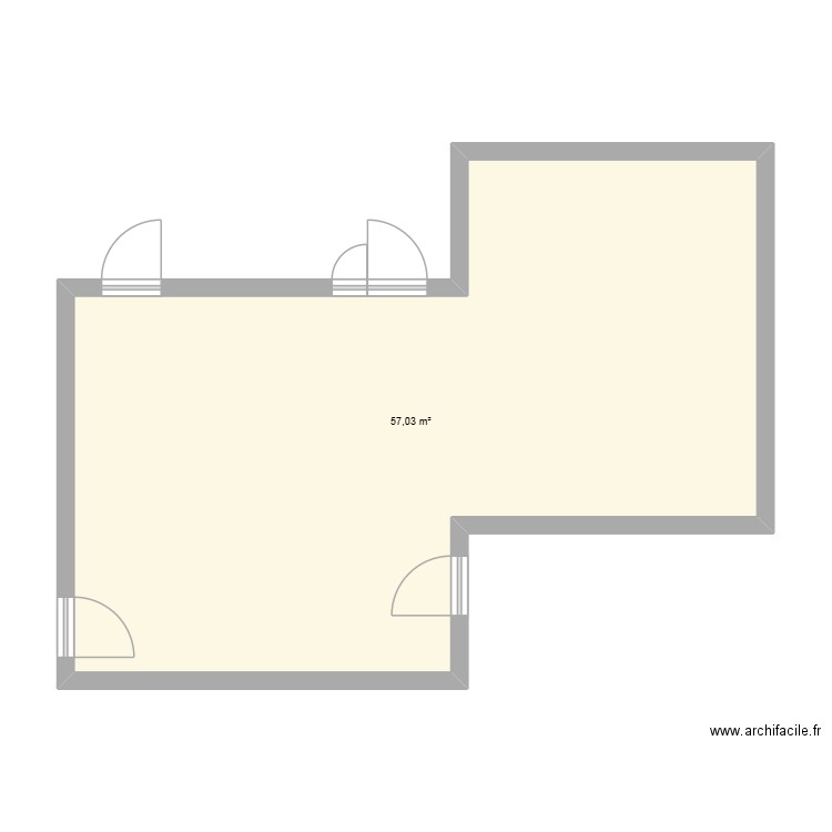 Groupe 1 Salle E1. Plan de 1 pièce et 57 m2