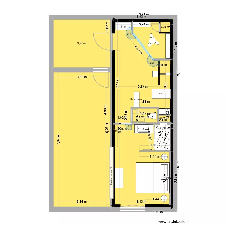Plan T&S Leroux. Plan de 6  et 71 m²