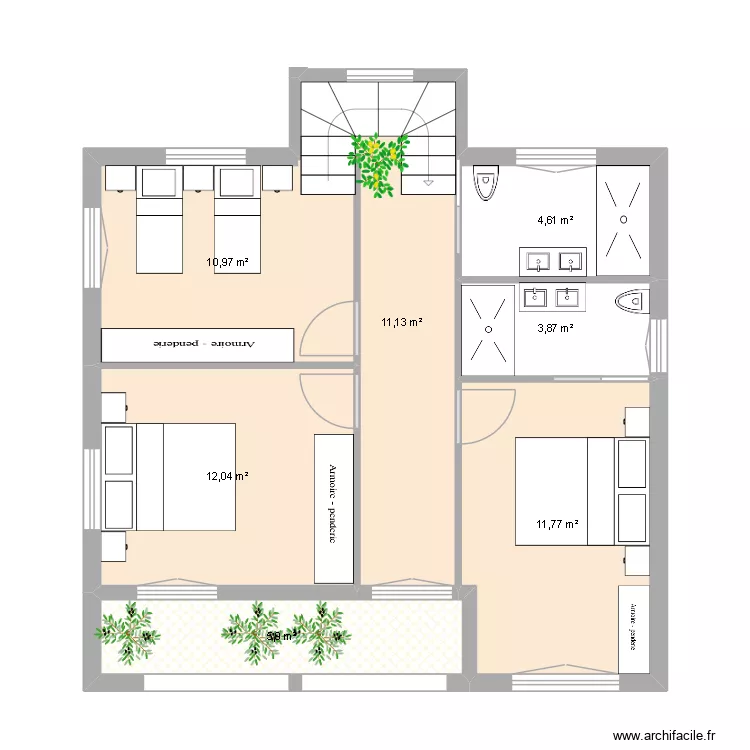 SIMANCAS 1. Plan de 7  et 60 m²
