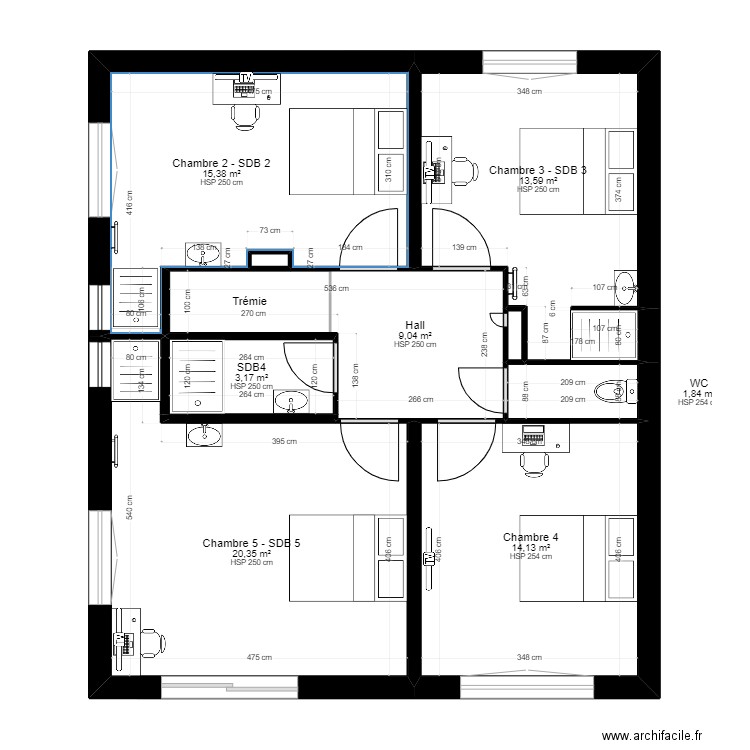 PALN LAMY RENOVATION V2. Plan de 21 pièces et 156 m2