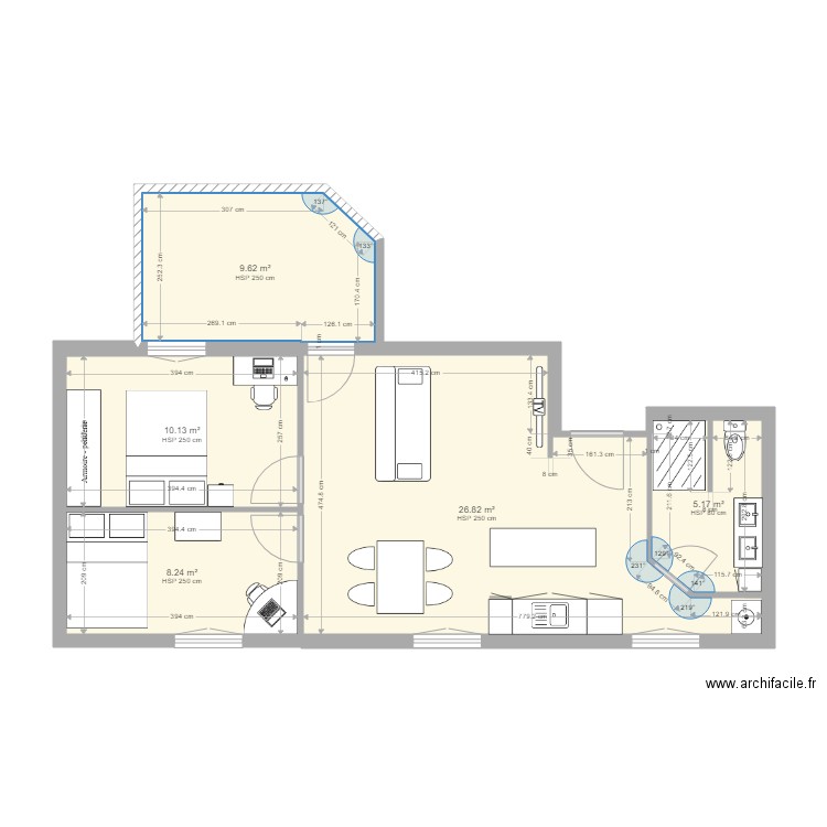 Appart Besac meuble. Plan de 0 pièce et 0 m2