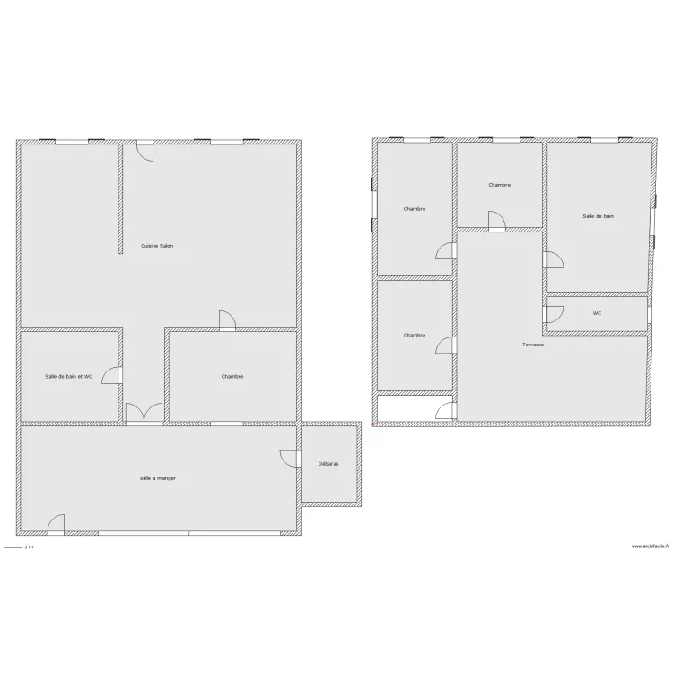 maisson   etage chambre. Plan de 