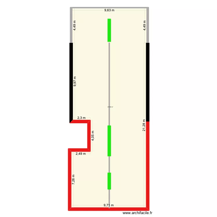 grotte aux bonbons. Plan de 1  et 238 m²
