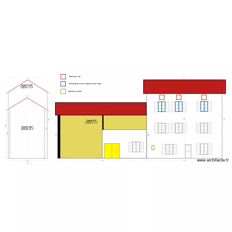 Fa&ccedil;ade st Geoirs. Plan de 