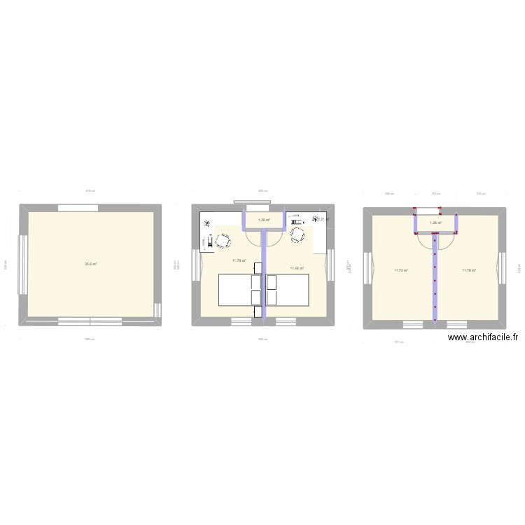 extension. Plan de 8 pièces et 75 m2