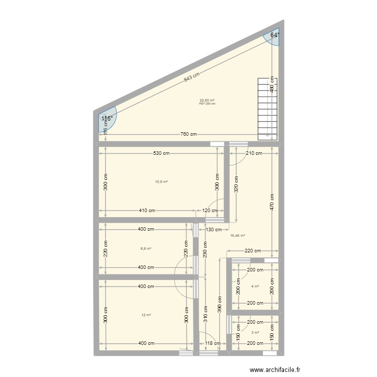LE PLAN 72M2 (5). Plan de 7 pièces et 83 m2