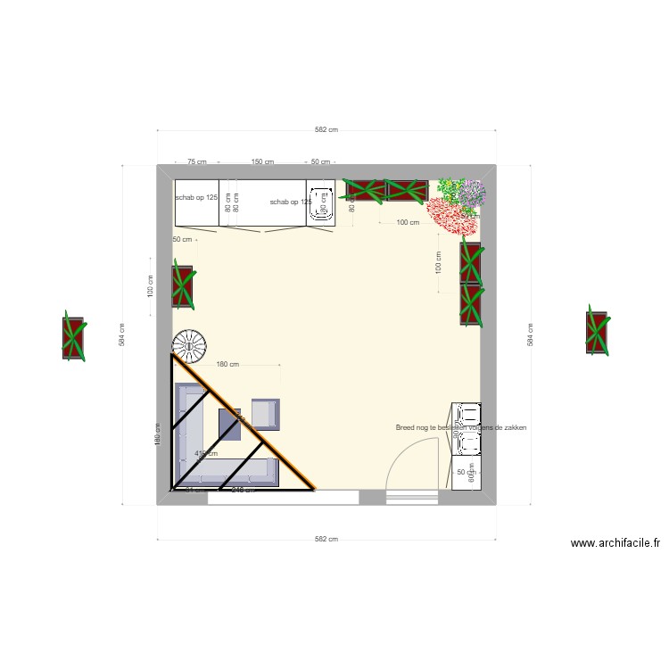 Astrid 2. Plan de 1 pièce et 28 m2