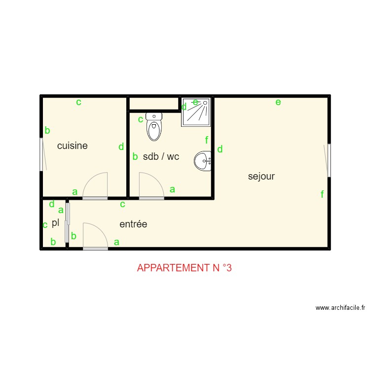 plan debart appart 3. Plan de 5 pièces et 25 m2