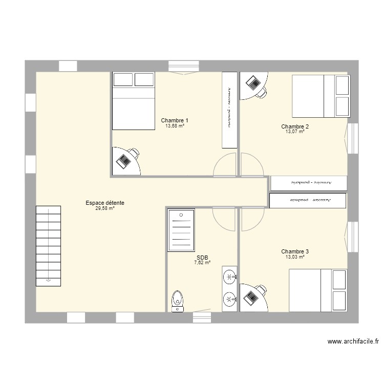 Maison . Plan de 9 pièces et 154 m2