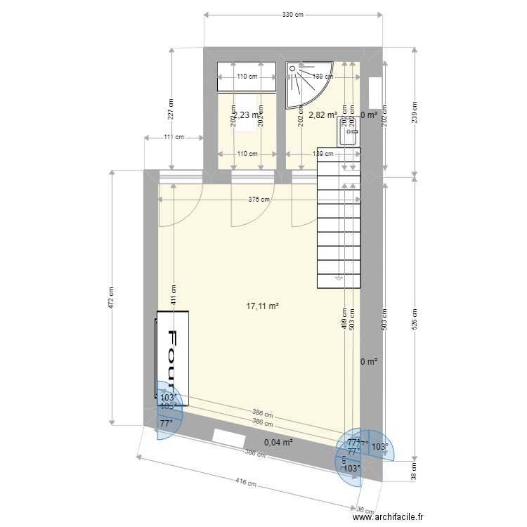 Appart 4 au 1er étage version 2. Plan de 0 pièce et 0 m2