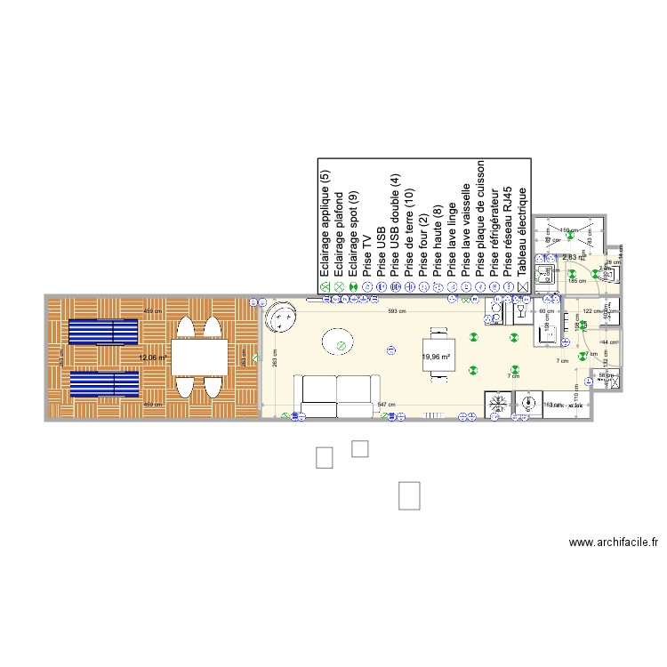 Studio Britania final 2. Plan de 3 pièces et 35 m2