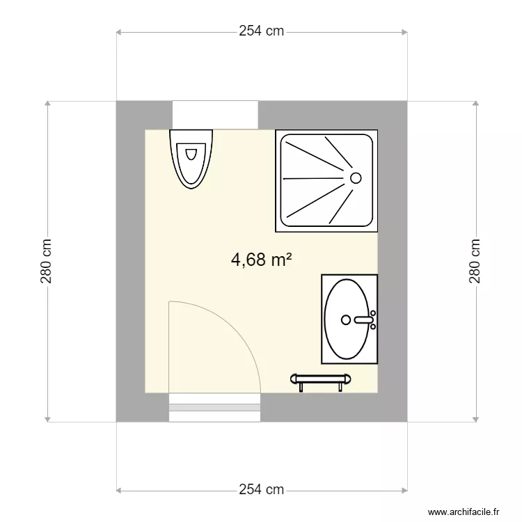sdb 11 4eme ecluse. Plan de 