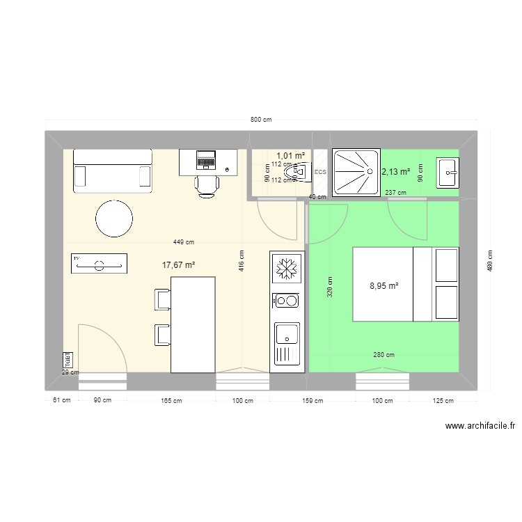 studio léon blum. Plan de 0 pièce et 0 m2