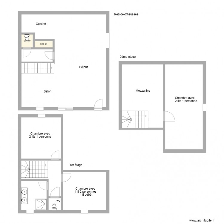 Plan gîte 1171. Plan de 0 pièce et 0 m2