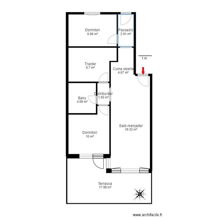 ED EL CLOS ESCALA C BLOC E 1 1 SOLDEU CANILLO. Plan de 9 pièces et 79 m2