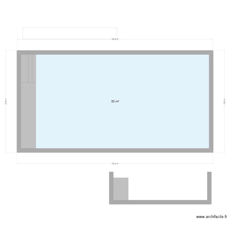 Plan en coupe piscine cedrick. Plan de 1 pièce et 50 m2