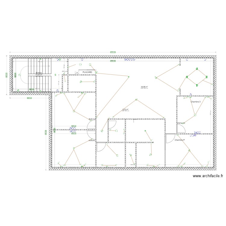 Maison Gagny electricité INTER POINT LUMINEUX. Plan de 14 pièces et 316 m2