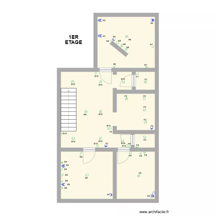 ODILE 1ER. Plan de 