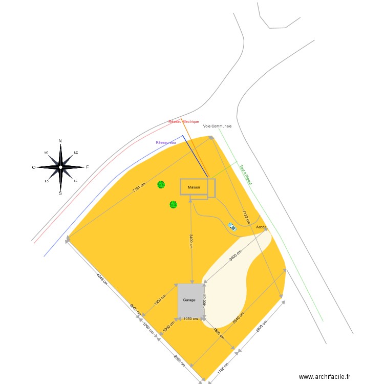 Garage plan de masse. Plan de 3 pièces et 95 m2