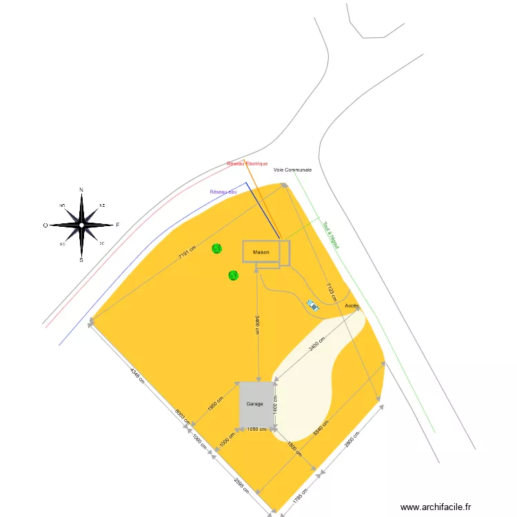 Garage plan de masse. Plan de 