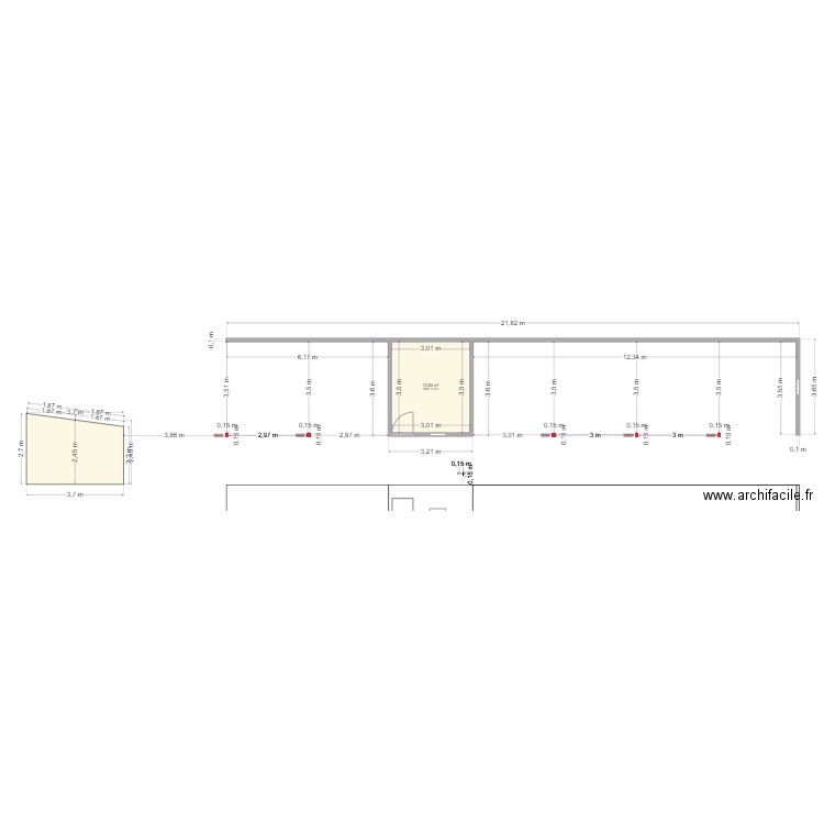 SELLERIE2. Plan de 1 pièce et 11 m2