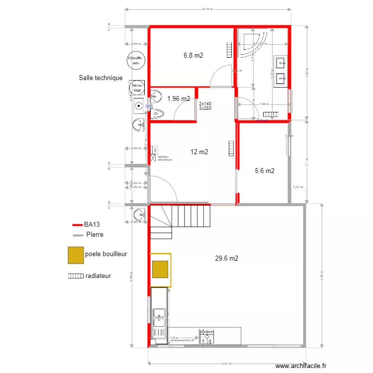 plan chauffage et eau chaude. Plan de plan chauffage et eau chaude. Plan de