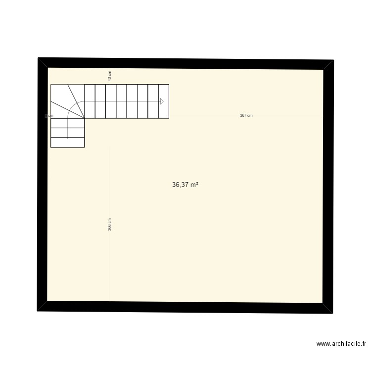 Maison DEGNI 1. Plan de 1 pièce et 36 m2