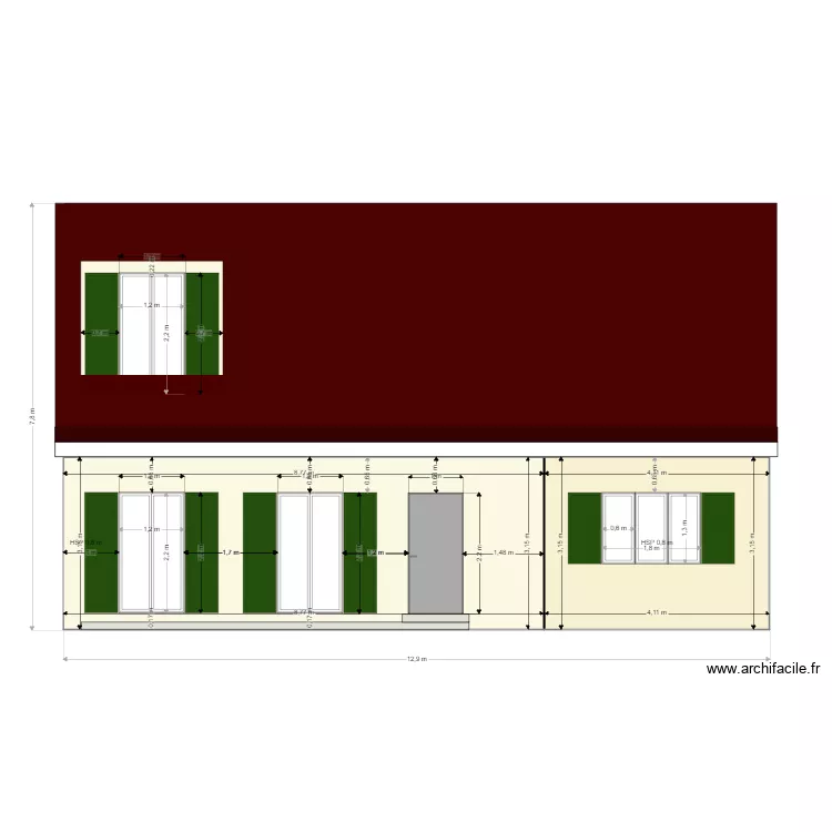 20210903 Facade avant sans volet roulant. Plan de 