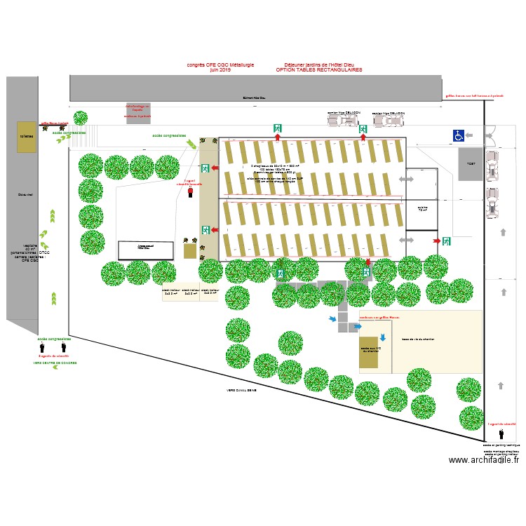 jardins hôtel Dieu congrès métallurgie VERSION TABLES RECTANGULAIRES 2. Plan de 0 pièce et 0 m2